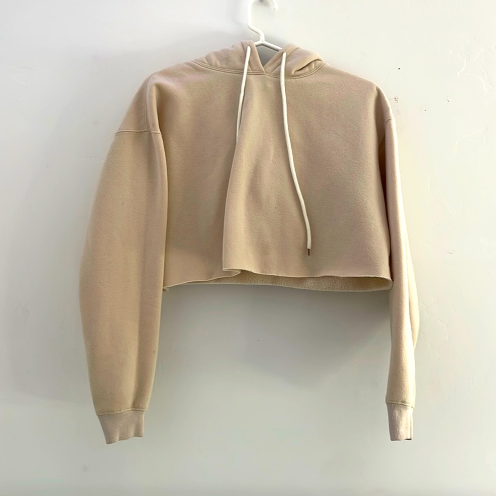 Princess Polly Beige Cropped Hoodie